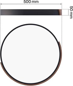 Plafoniera LED Rotonda 36W CCT Ø500mm Legno/Nero