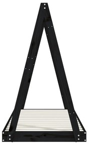 Giroletto per bambini nero 70x140 cm in legno massello di pino