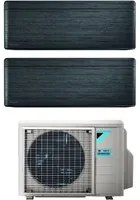 Climatizzatore Condizionatore Daikin Bluevolution Dual Split Inverter serie STYLISH REAL BLACKWOOD 5+7 con 2MXM40A R-32 Wi-Fi Integrato 5000+7000 Colore Legno Nero Garanzia Italiana