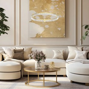 Lampadario LED a sospensione con filo ELEGANCE LED/36W/230V diametro 60 cm oro