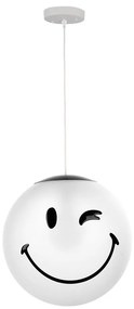 ONLI - Lampada a sospensione per bambini SMILEY su cavo 1xE27/15W/230V bianco