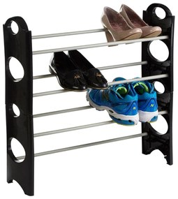 Scarpiera in metallo nera e argento Tavia - Premier Housewares