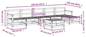 Set Salotto da Giardino 7 pz Miele in Legno Massello di Pino