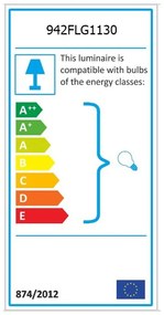 Lampada da soffitto bianca e nera con paralume in vetro ø 15 cm Atmaca - Opviq lights