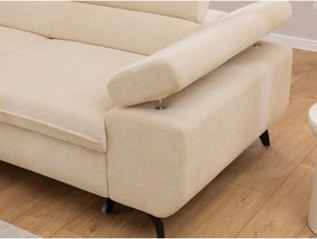 Divano angolare color crema (con penisola a sinistra/a L) con rivestimento in ciniglia Marbeya – Ropez