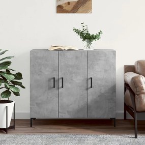 Credenza grigio cemento 90x34x80 cm in legno multistrato