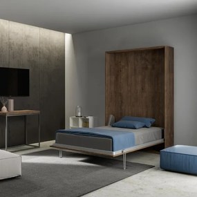 Letto a scomparsa verticale 140 cm stile francese Noce KENTARO