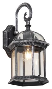 Lampada da parete da esterno classica argento antico IP44 - Glasgow