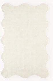 Tappeto in viscosa tessuto a mano con bordo ondulato Wavy