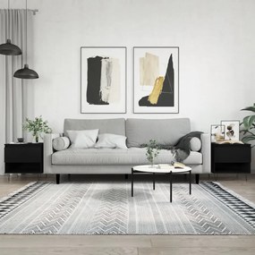 Tavolini Da Salotto 2 Pz Neri 50x46x50 Cm İn Legno Multistrato /