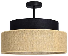 Lampadario a plafone BOHO 1xE27/60W/230V diametro 40 cm nero/beige