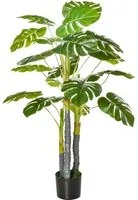 Pianta Artificiale Monstera H120 cm con Vaso Verde