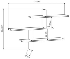 Mensola LEO 80,5x123 cm antracite