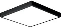 Plafoniera da bagno LED DOMO quadrata nera 24W luce naturale 24 cm.