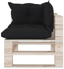 Set divani da giardino pallet 5 pz con cuscini in legno di pino