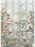 Osborne & Little Carta da parati panoramica Katsura - Olive/ Coral/ Charcoal