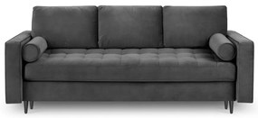 Divano letto in velluto grigio scuro Santo - Milo Casa