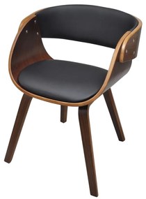 Sedia Da Pranzo İn Legno Piegato E Similpelle /
