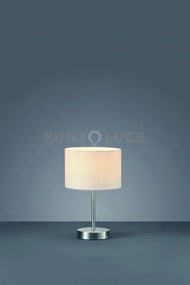 Hotel lampada da tavolo acciaio e paralume bianco h 32cm 1 luce att...