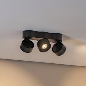 Plafoniera a LED Rotari Arcchio, dimmerabile, Nero, Soggiorno / Sala da pranzo, Alluminio, Moderno, Plafoniera LED