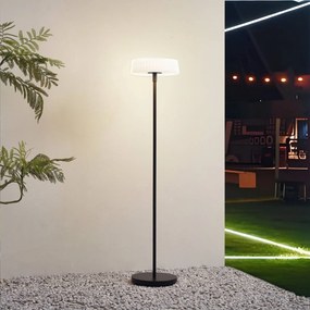 Lindby Lampada LED da pavimento Samine, nero, metallo, dimmerabile