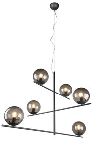 Lampadario 6 luci Pure nero fumé Trio