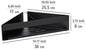 Mensola angolare autoportante per bagno in acciaio inox nero opaco Genova - Wenko