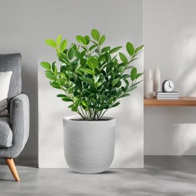 Vaso in resina da esterno interno cilindro d.35x34h Raffaello Bianco