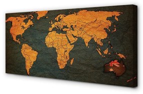 Quadro su tela Mappa dorata 100x50 cm
