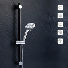 Set per doccia color argento opaco in plastica con doccetta 70 cm Hydro – douceur d'intérieur