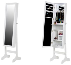 Portagioie da terra bianco con specchio e retroilluminazione a LED Bien - Bonami Essentials