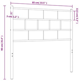 Testiera in Metallo Bianco 80 cm