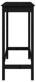 Tavolo da bar nero 100x50x110 cm in legno massello di pino