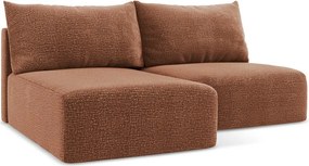 Divano angolare color mattone allungabile/con contenitore (con penisola a sinistra) Kalena – Makamii