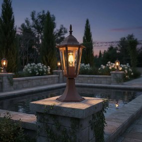 Paletto Lanterna Vintage 40cm E27 IP54 Corten - Serie Tosca