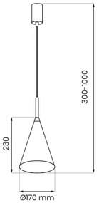 Lampada a sospensione su cavo CAPITAL 1xGX53/15W/230V Ø 17 cm taupe