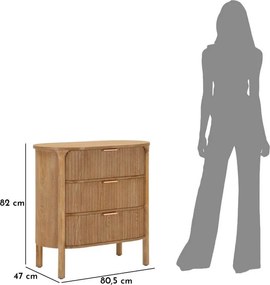 Cassettiera di colore naturale in abete massiccio 80,5x82x47 cm Gothenburg – Mauro Ferretti