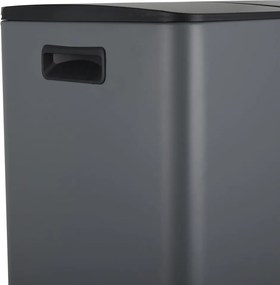 Cestino per la spazzatura grigio scuro in acciaio per raccolta differenziata/con pedale 2x30 l Aliya – Spirella