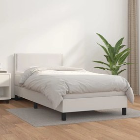 Giroletto A Molle Con Materasso Bianco 100x200 Cm İn Similpelle /
