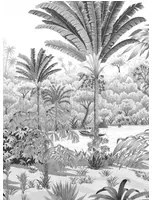Isidore Leroy Carta da parati panoramica Riviere des Parfums Gris gravure - A 1/2/3