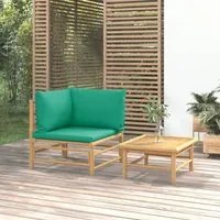 Set Salotto da Giardino 2pz con Cuscini Verdi Bambcod mxl 71657