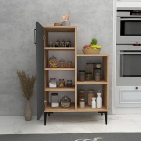 Mobile Da Cucina Multiuso Con Anta E Vani A Giorno Tea Rovere E Antracite