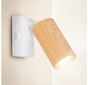 Brilagi - Faretto da parete SELE 1xGU10/30W/230V bianco/decorazioni in rovere