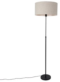 Lampada da terra nera regolabile con paralume grigio chiaro 50 cm - Parte