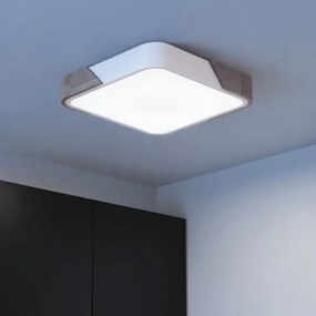 Brilagi - Plafoniera LED dimmerabile PILANA LED/48W/230V rovere/bianco 42x42 cm + telecomando