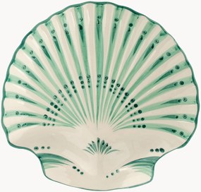 Set di 6 piatti da portata dipinti a mano Shell Verde