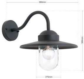 Orion AL 11-1313 - Applique da esterno EDWARD 1xE27/60W/230V IP44 nero