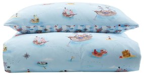 Set copripiumino e federa da bambini blu in cotone per letto matrimoniale 200x200 cm Pirates – Belle &amp; Boo