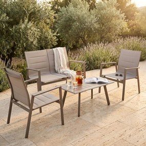 EXSILIUM - salotto da giardino 4 posti in alluminio