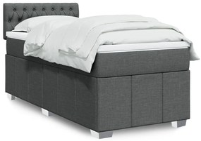 Giroletto A Molle Con Materasso Grigio Scuro 100x200 Cm Tessuto /